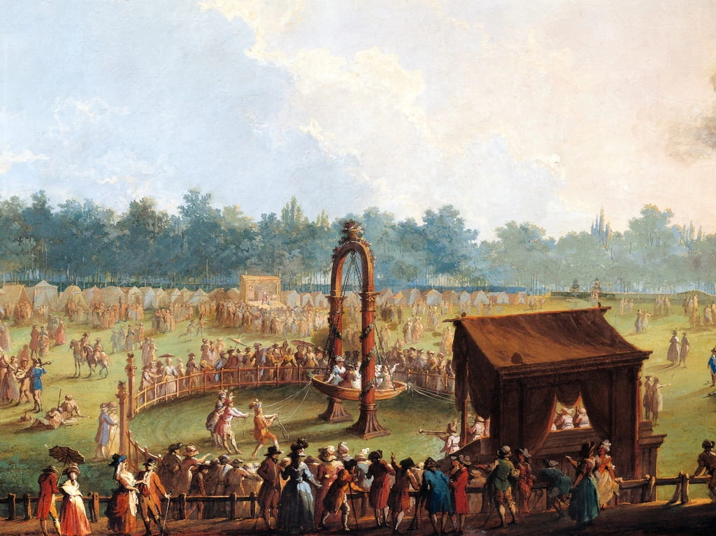 Festa alle Cascine dell'Isola in onore di Ferdinando III. Giochi sul prato del Quercione - Palazzo Pitti, Firenze, dettaglio